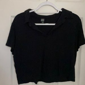 black wild fable collared crop